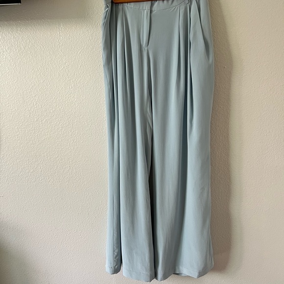 Rachel Zoe 100% Silk Light Blue Wide Leg Pants - Picture 8 of 16